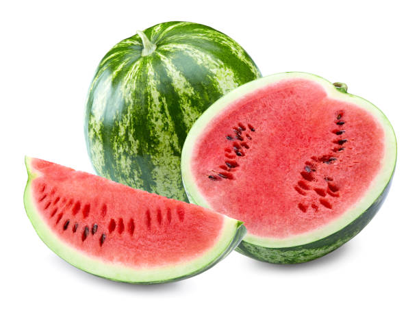 istock Sliced ripe watermelon isolated on white background. clipping path 2174575287
