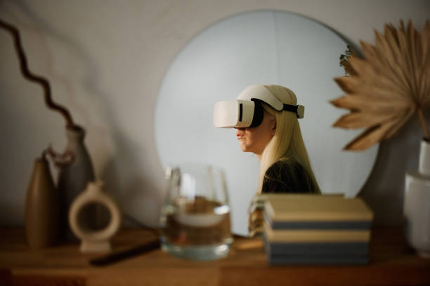 istock Woman With VR Headset In Mirror Image 2174577730