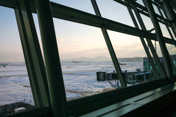 Incheon International Airport in winter