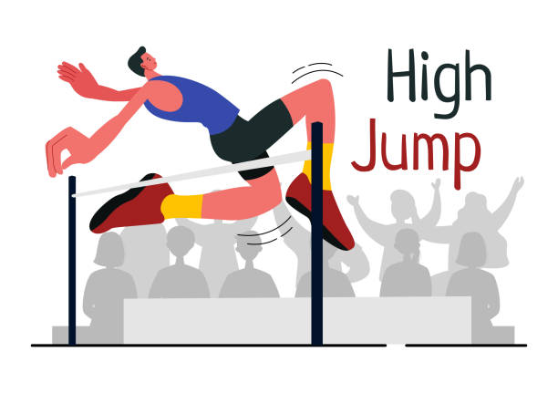 High Jumpman Vector 50+ High Jump Athlete Background Stock Illustrations, Royalty-Free ...