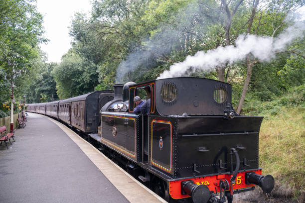 Steam locomotive close up.