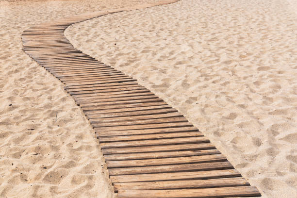 istock Wooden pathway through the sand on the beach 2174606746