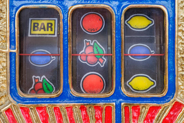 istock Colorful vintage slot machine 2174619398