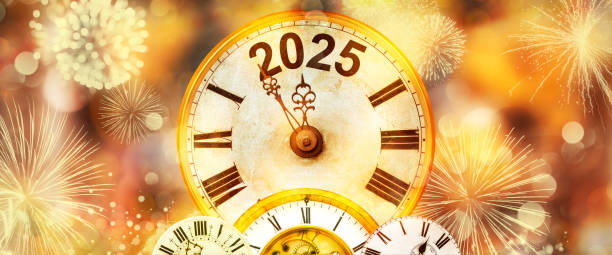 istock 2025 New Year with clock counting down to midnight 2174619542