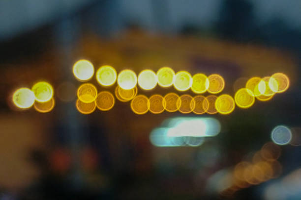 Blurred restaurant lights. Bokeh of restaurant lights. defocused