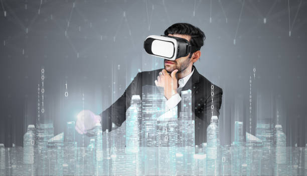 istock Businessman planning to invest in real estate while using VR glasses. Deviation. 2174630477