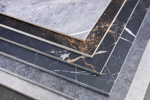 istock Colored samples of ceramic tiles for kitchen or bathroom interior material design of house, floor, porcelain stoneware 2174630625