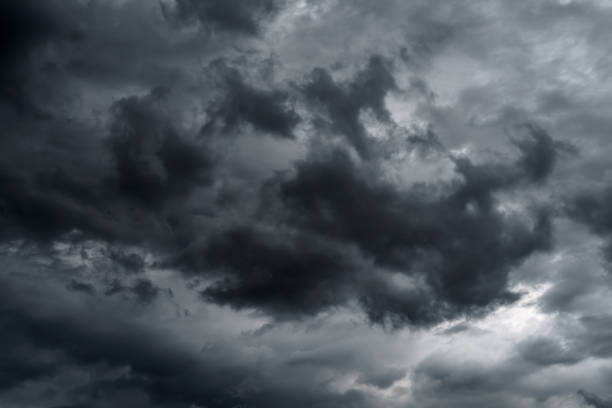 stormy sky timelapse, dark dramatic clouds, thunderstorm, rain and wind, extreme weather, abstract background