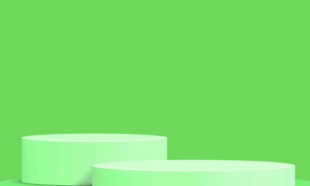 istock Geometric podium stage background. Product display scene with pedestal podium. Vector 2174647184