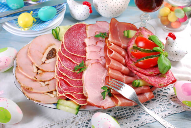 istock platter of cured meat,ham and salami on eater table 2174650868