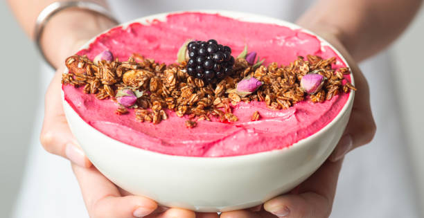istock Fresh Smoothie Bowl with Blackberries and Granola 2174658867