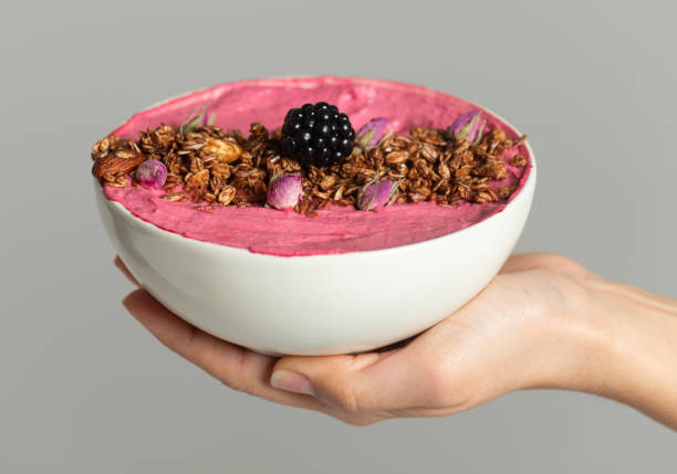 istock Fresh Smoothie Bowl with Blackberries and Granola 2174658910