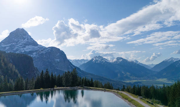 View of mountain lake in Austria