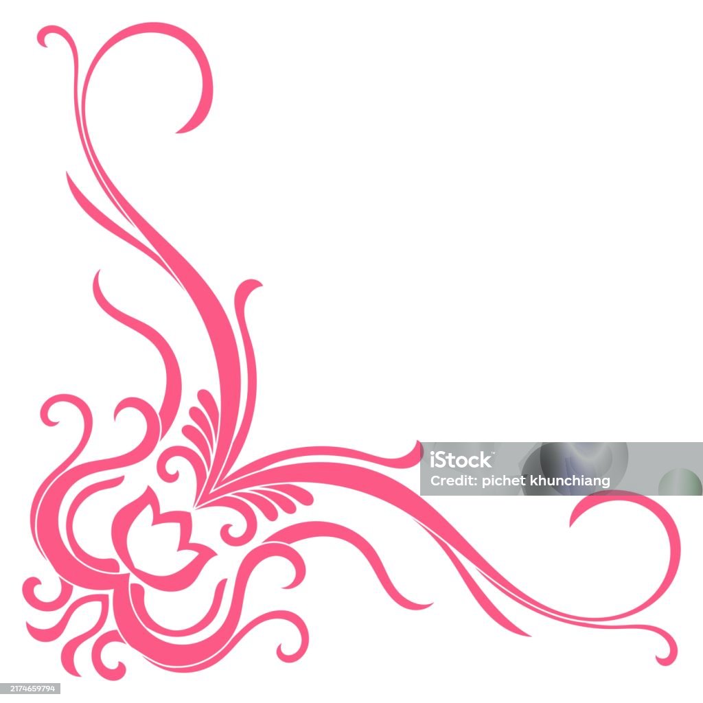 Pink Splodge Corner Pink Classic Vintage Corner On White Background Stock Illustration ...