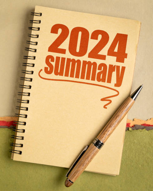istock 2024 year summary text in a spiral notebook, end of year business concept 2174663404