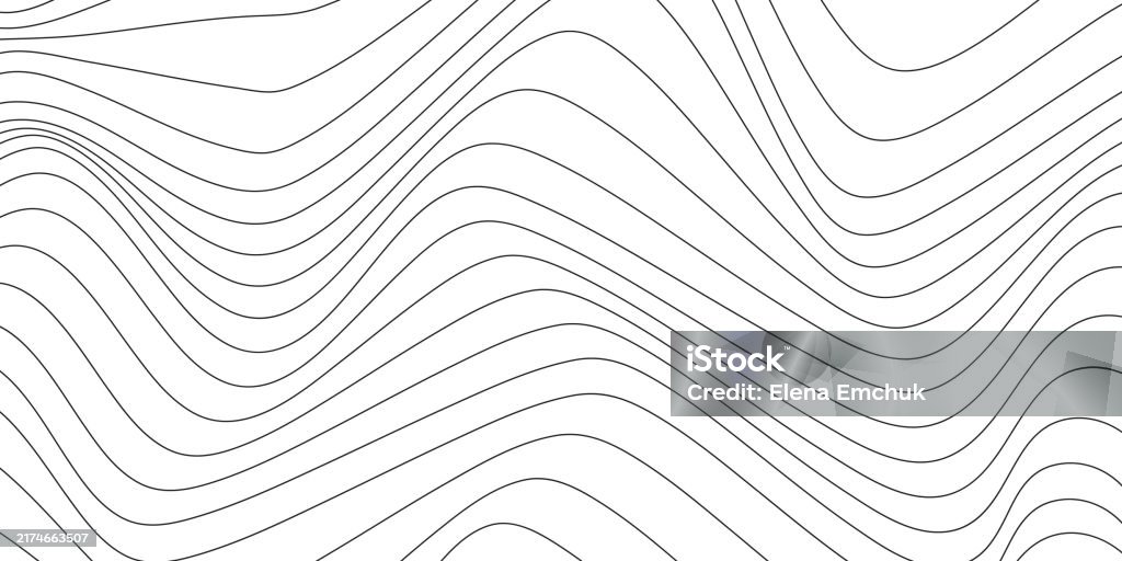 Abstract Horizontal Background With Dynamic Linear Waves Stock ...
