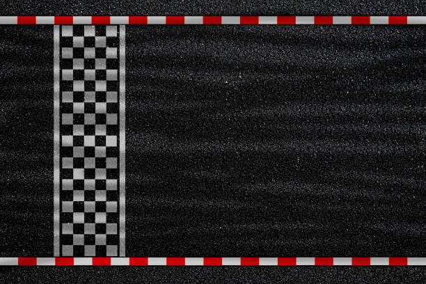istock Start, finish line. asphalt road racing texture background. top view 2174668680
