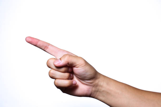 Close up of a businessman pointing, Copy space