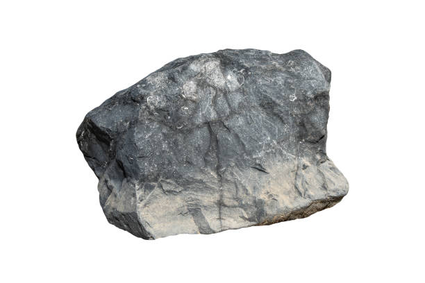 istock Large grey rock boulder cut out and isolated on a white background 2174682401