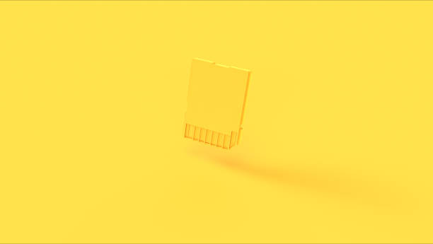 istock Yellow memory card memory card bright vivid monochrome background 2174686184