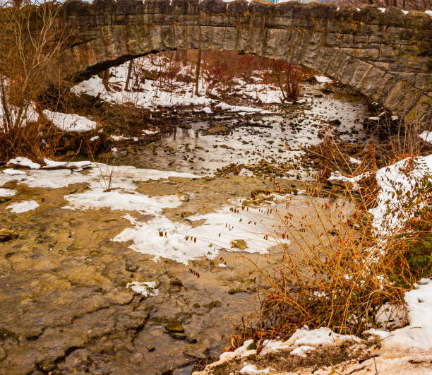 Stone Bridge Over Icey Creek on Goat Island, Niagara Falls, New York, USA