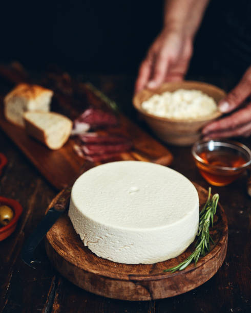 istock Fresh Made White Cheese served with olives and homemade Bread 2174699949