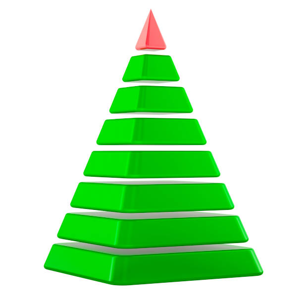 istock Abstract Christmas Treep Pyramid, green color. 3D rendering 2174709997