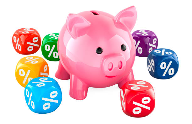 collection of yellow piggy bank isolated on white backgroud