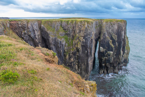 The Cauldron cliff feature at Pembrokeshire coastline, Wales, UK