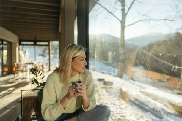 istock Spending a sunny winter day in the cabin house 2174724252