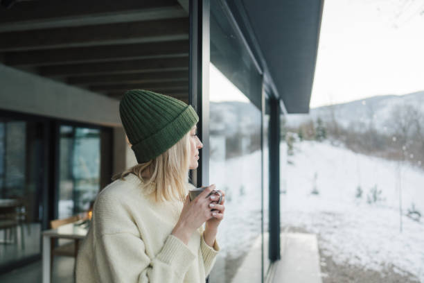 istock Spending a winter day in the cabin house 2174724954