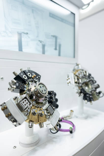 istock inner part of robotic arm equipment, repair service electronics component with microchip and mechanical parts 2174725819