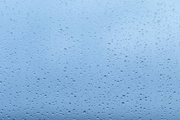 Drops of rain accumulate on a window, blurring the view outside and creating a peaceful ambiance, reflecting the tranquility of a rainy afternoon.