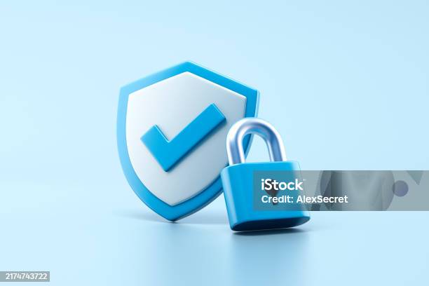 Security Concept With Shield And Padlock Stock Photo - Download Image ...