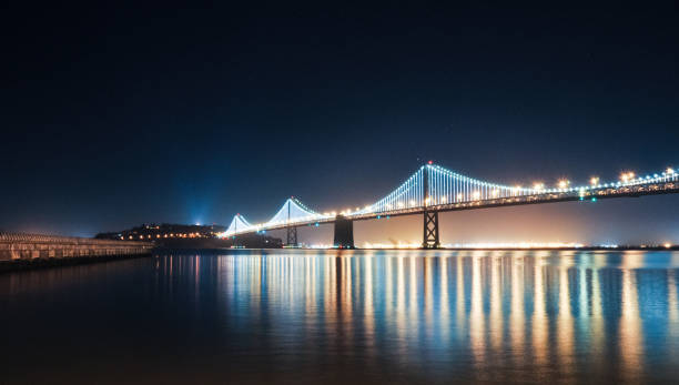 istock Scenic view of the Bay Bridge at night 2174752544