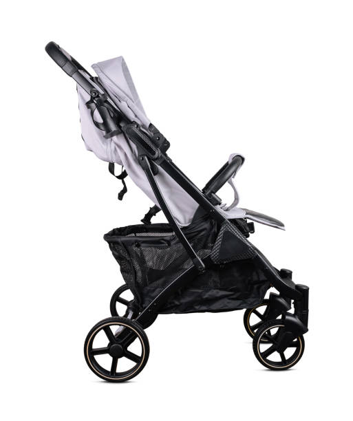 istock Modern baby stroller isolated on white background 2174769349