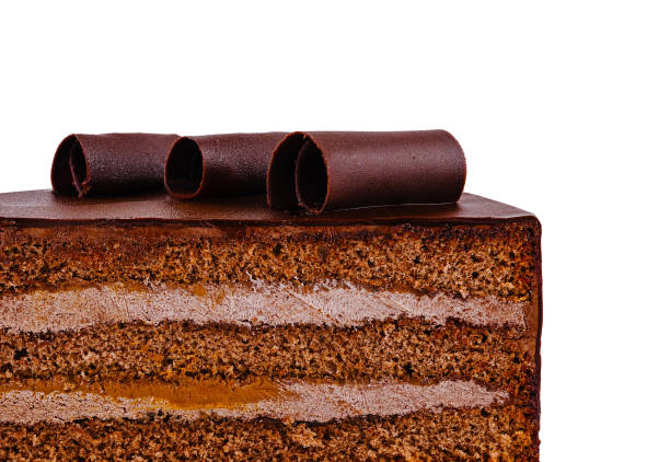 istock Slice of chocolate cake is showing its delicious layers 2174770852