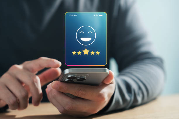 istock Online customer satisfaction survey concept, consumers give five-star ratings. 2174795335