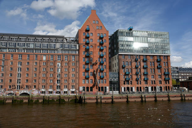 The Ginn Hotel Hamburg lies next to the famous fish market. The building is a former storehouse made from bricks. Captured during spring season.