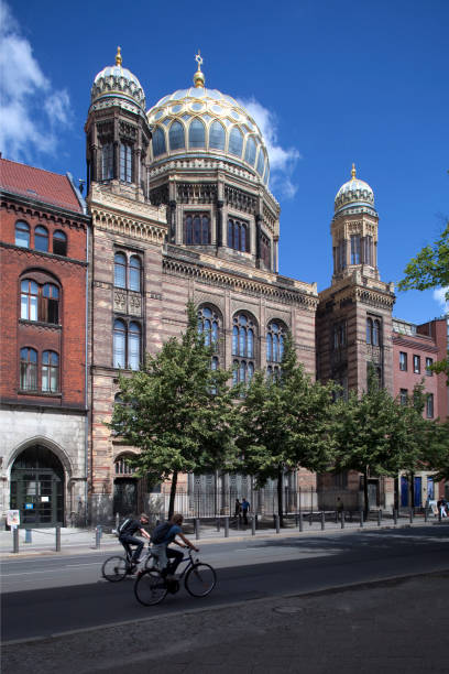 Germany, Berlin, Berlin central, October 23, 2024 - The Jewish synagogue in Berlin in autumn against a clear sky