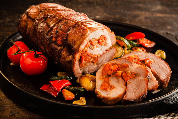 istock Roast Pork Roll Stuffed with Grilled Vegetables 2174804267