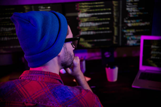 istock Photo of ponder minded guy dressed glasses hat thinking solving problems indoors workstation workshop home 2174808357