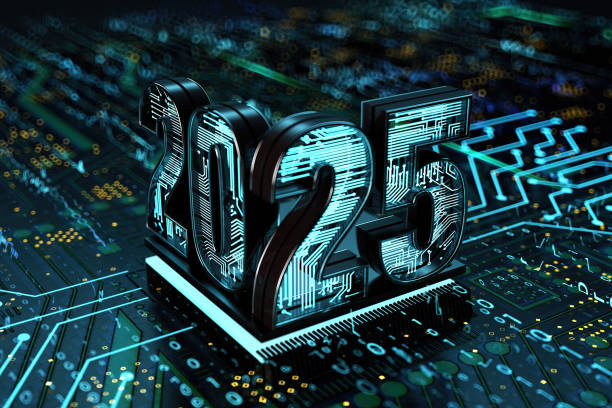 istock Illuminated 2025 on the Microchip of an Electronic Board 2174823429