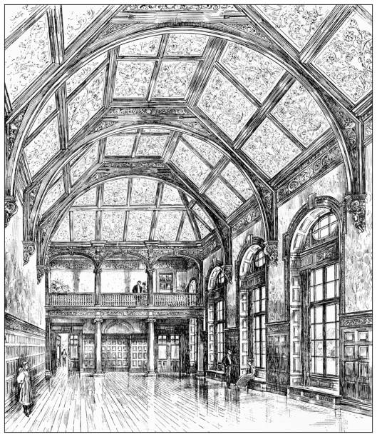 istock 19th century architecture: Great Hall, Cheveley Park, Newmarket 2174848438