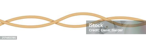Nautical Rope Round Nautical Loops Vector Knots For Rope Realistic Knot Round And Square ...