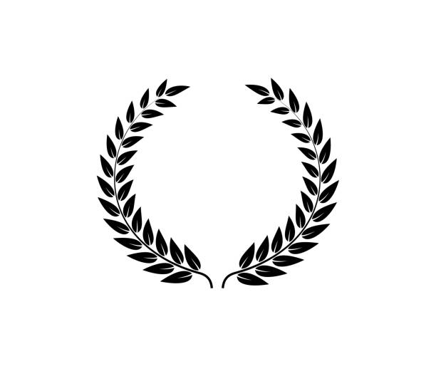 Laurel circle wreath. Branch greek olive oak wheat leaves Laurel circle wreath. Branch greek olive oak wheat leaves. laureat stock illustrations