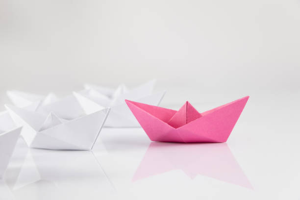 Leadership Concept with Paper Boats