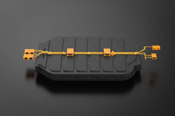 istock Black electric vehicle battery cells module 2174857557