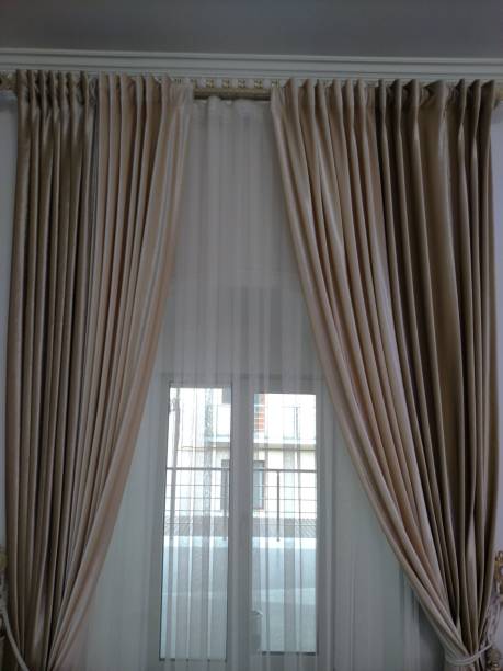 istock Curtains and windows exhibition view property interior vertical 2174857688
