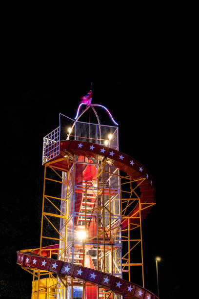 istock 'Witney Feast' Travelling Fairground Ride - Illuminated 'Helter Skelter' 2174877198